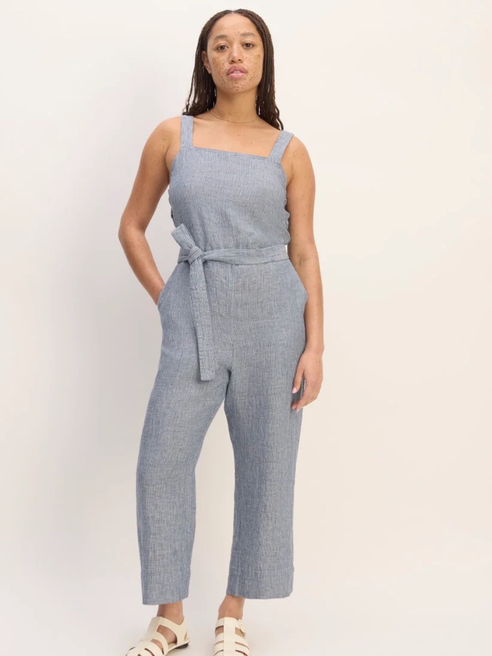 Everlane The Linen Side Button Jumpsuit